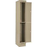 Anthony Steel Mfg. CL-D-4-12X18X72-RB_A123 Clean Line Lockers, 2 -tier, Bank of 4, 48" x 18" x 76", Steel, Beige, Rivet (Assembled)