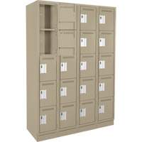 Anthony Steel Mfg. CL-5T-4-121272-RB_A123 Assembled Clean Line Personal Effects Lockers, 5 -tier, Bank of 4, 12" x 76" x 48", Steel