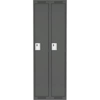 Anthony Steel Mfg. CL-S-2-18X18X72_A127 Clean Line Lockers, Bank of 2, 36" x 18" x 72", Steel, Charcoal, Rivet (Assembled)