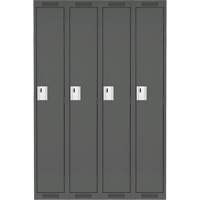 Anthony Steel Mfg. CL-S-4-18X18X72_A127 Clean Line Lockers, Bank of 4, 72" x 18" x 72", Steel, Charcoal, Rivet (Assembled)