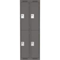 Anthony Steel Mfg. CL-D-2-12X18X72_A127 Casiers Clean Line, 2 niveaux, Bloc de 2, 24" x 18" x 72", Acier, Charbon, Rivet (assembl&eacute;)