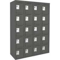 Anthony Steel Mfg. CL-5T-4-12X12X72_A127 Assembled Clean Line Personal Effects Lockers, 5 -tier, Bank of 4, 12" x 72" x 48", Steel