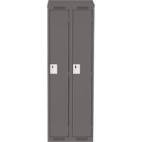 Anthony Steel Mfg. CL-S-2-12X12X72-ST_A127 Clean Line Lockers, Bank of 2, 24" x 12" x 78", Steel, Charcoal, Rivet (Assembled)