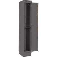 Anthony Steel Mfg. CL-D-4-12X12X72-RB_A127 Clean Line Lockers, 2 -tier, Bank of 4, 48" x 12" x 76", Steel, Charcoal, Rivet (Assembled)