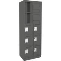 Anthony Steel Mfg. CL-5T-2-121272-RB_A127 Assembled Clean Line Personal Effects Lockers, 5 -tier, Bank of 2, 12" x 76" x 24", Steel