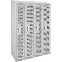 Anthony Steel Mfg. CLS4-121872-ST-PER_A124 Casiers Clean Line, Bloc de 4, 48" x 18" x 78", Acier, Gris, Rivet (assembl&eacute;), Perfor&eacute;