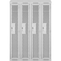 Anthony Steel Mfg. CLS4-121872-ST-PER_A124 Casiers Clean Line, Bloc de 4, 48" x 18" x 78", Acier, Gris, Rivet (assembl&eacute;), Perfor&eacute;
