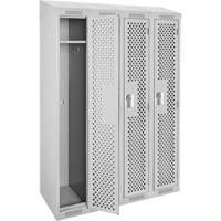 Anthony Steel Mfg. CLS4-121872-ST-PER_A124 Casiers Clean Line, Bloc de 4, 48" x 18" x 78", Acier, Gris, Rivet (assembl&eacute;), Perfor&eacute;