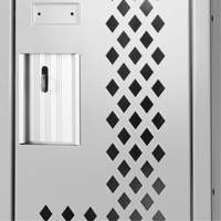 Anthony Steel Mfg. CL-D-1-121572-PERF_A124 Clean Line Lockers, 2 -tier, 12" x 15" x 72", Steel, Grey, Rivet (Assembled), Perforated