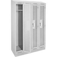 Anthony Steel Mfg. CLS4-121872RBST-PERA124 Casiers Clean Line, Bloc de 4, 48" x 18" x 82", Acier, Gris, Rivet (assembl&eacute;), Perfor&eacute;