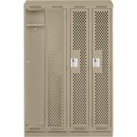 Anthony Steel Mfg. CLS4-121872RBST-PERA124 Casiers Clean Line, Bloc de 4, 48" x 18" x 82", Acier, Gris, Rivet (assembl&eacute;), Perfor&eacute;