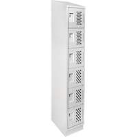 Anthony Steel Mfg. CLL1-121872RBST-PERA124 Assembled Lockerettes Clean Line Perforated Economy Lockers, 6 -tier, 18" x 72" x 12", Steel