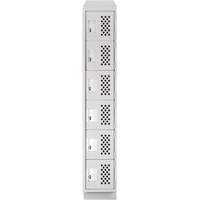 Anthony Steel Mfg. CLL1-121872RBST-PERA124 Assembled Lockerettes Clean Line Perforated Economy Lockers, 6 -tier, 18" x 72" x 12", Steel