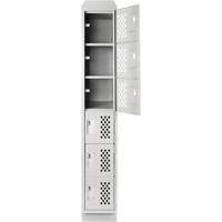 Anthony Steel Mfg. CLL1-121872RBST-PERA124 Assembled Lockerettes Clean Line Perforated Economy Lockers, 6 -tier, 18" x 72" x 12", Steel