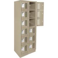 Anthony Steel Mfg. CLL2-121872-RB-PER_A123 Assembled Lockerettes Clean Line Perforated Economy Lockers, 6 -tier, Bank of 2, 18" x 72" x 12", Steel