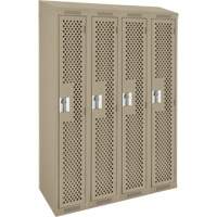 Anthony Steel Mfg. CLS4-121272-ST-PER_A123 Casiers Clean Line, Bloc de 4, 48" x 12" x 78", Acier, Beige, Rivet (assembl&eacute;), Perfor&eacute;