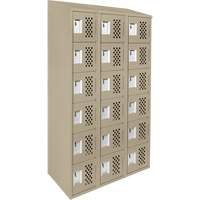 Anthony Steel Mfg. CLL3-121872-ST-PER_A123 Petits casiers &eacute;conomiques assembl&eacute;s et perfor&eacute;s Clean Line, 6 niveaux, Bloc de 3, 18" x 72" x 12", Acier