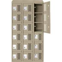 Anthony Steel Mfg. CLL3-121872-ST-PER_A123 Petits casiers &eacute;conomiques assembl&eacute;s et perfor&eacute;s Clean Line, 6 niveaux, Bloc de 3, 18" x 72" x 12", Acier