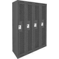 Anthony Steel Mfg. CL-S-4-121872-PERF_A127 Casiers Clean Line, Bloc de 4, 48" x 18" x 72", Acier, Charbon, Rivet (assembl&eacute;), Perfor&eacute;