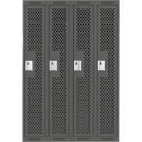 Anthony Steel Mfg. CL-S-4-121872-PERF_A127 Casiers Clean Line, Bloc de 4, 48" x 18" x 72", Acier, Charbon, Rivet (assembl&eacute;), Perfor&eacute;