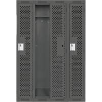 Anthony Steel Mfg. CL-S-4-121872-PERF_A127 Casiers Clean Line, Bloc de 4, 48" x 18" x 72", Acier, Charbon, Rivet (assembl&eacute;), Perfor&eacute;