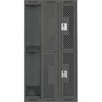 Anthony Steel Mfg. CL-D-3-121872-PERF_A127 Casiers Clean Line, 2 niveaux, Bloc de 3, 36" x 18" x 72", Acier, Charbon, Rivet (assembl&eacute;), Perfor&eacute;