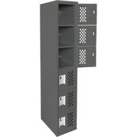 Anthony Steel Mfg. CL-L-1-121272-PERF_A127 Clean-Line Perforated Lockerette, 6 -tier, 12" x 72" x 12", Steel