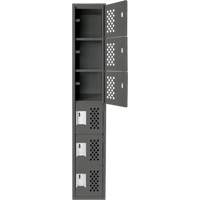 Anthony Steel Mfg. CL-L-1-121272-PERF_A127 Clean-Line Perforated Lockerette, 6 -tier, 12" x 72" x 12", Steel