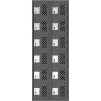 Anthony Steel Mfg. CL-L-2-121272-PERF_A127 Clean-Line Perforated Lockerette, 6 -tier, Bank of 2, 12" x 72" x 12", Steel