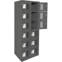 Anthony Steel Mfg. CL-L-2-121272-PERF_A127 Clean-Line Perforated Lockerette, 6 -tier, Bank of 2, 12" x 72" x 12", Steel