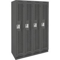 Anthony Steel Mfg. CLS4-121272-RB-PER_A127 Casiers Clean Line, Bloc de 4, 48" x 12" x 76", Acier, Charbon, Rivet (assembl&eacute;), Perfor&eacute;