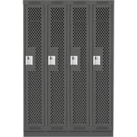 Anthony Steel Mfg. CLS4-121272-RB-PER_A127 Casiers Clean Line, Bloc de 4, 48" x 12" x 76", Acier, Charbon, Rivet (assembl&eacute;), Perfor&eacute;