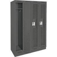Anthony Steel Mfg. CLS4-121272-RB-PER_A127 Casiers Clean Line, Bloc de 4, 48" x 12" x 76", Acier, Charbon, Rivet (assembl&eacute;), Perfor&eacute;