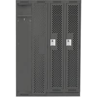 Anthony Steel Mfg. CLS4-121272-RB-PER_A127 Casiers Clean Line, Bloc de 4, 48" x 12" x 76", Acier, Charbon, Rivet (assembl&eacute;), Perfor&eacute;