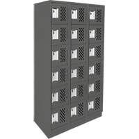 Anthony Steel Mfg. CLL3-121872-RB-PER_A127 Assembled Lockerettes Clean Line Perforated Economy Lockers, 6 -tier, Bank of 3, 18" x 72" x 12", Steel