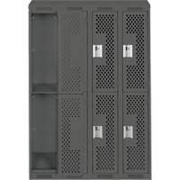 Anthony Steel Mfg. CLD4-121872-ST-PER_A127 Casiers Clean Line, 2 niveaux, Bloc de 4, 48" x 18" x 78", Acier, Charbon, Rivet (assembl&eacute;), Perfor&eacute;