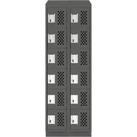 Anthony Steel Mfg. CLL2-121872RBST-PERA127 Petits casiers &eacute;conomiques assembl&eacute;s et perfor&eacute;s Clean Line, 6 niveaux, Bloc de 2, 18" x 72" x 12", Acier