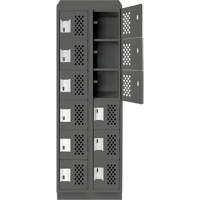 Anthony Steel Mfg. CLL2-121872RBST-PERA127 Petits casiers &eacute;conomiques assembl&eacute;s et perfor&eacute;s Clean Line, 6 niveaux, Bloc de 2, 18" x 72" x 12", Acier
