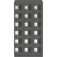 Anthony Steel Mfg. CLL3-121872RBST-PERA127 Assembled Lockerettes Clean Line Perforated Economy Lockers, 6 -tier, Bank of 3, 18" x 72" x 12", Steel