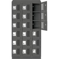 Anthony Steel Mfg. CLL3-121872RBST-PERA127 Assembled Lockerettes Clean Line Perforated Economy Lockers, 6 -tier, Bank of 3, 18" x 72" x 12", Steel