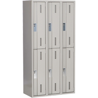 Perfix Inc. 2-121872-3-9363 Casiers robustes Concorde, 2 niveaux, Bloc de 3, 36" x 18" x 72", Acier, Gris, Soud&eacute; (assembl&eacute;)