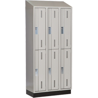 Perfix Inc. 2-121872-3-003-007-9363 Concorde Heavy-Duty Lockers, 2 -tier, Bank of 3, 36" x 18" x 82", Steel, Grey, Welded (Assembled)