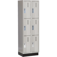 Perfix Inc. 3-121872-2-003-9363 Casiers robustes Concorde, 3 niveaux, Bloc de 2, 24" x 18" x 76", Acier, Gris, Soud&eacute; (assembl&eacute;)