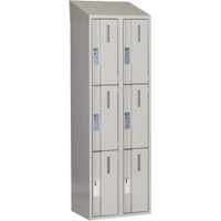 Perfix Inc. 3-121872-2-007-9363 Concorde Heavy-Duty Lockers, 3 -tier, Bank of 2, 24" x 18" x 78", Steel, Grey, Welded (Assembled)