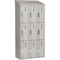 Perfix Inc. 3-121872-3-007-9363 Concorde Heavy-Duty Lockers, 3 -tier, Bank of 3, 36" x 18" x 78", Steel, Grey, Welded (Assembled)
