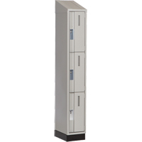 Perfix Inc. 3-121872-1-003-007-9363 Concorde Heavy-Duty Lockers, 3 -tier, 12" x 18" x 82", Steel, Grey, Welded (Assembled)
