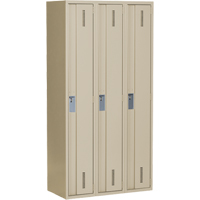 Perfix Inc. 1-121872-3-9393 Casiers robustes Concorde, Bloc de 3, 36" x 18" x 72", Acier, Beige, Soud&eacute; (assembl&eacute;)