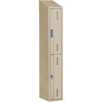 Perfix Inc. 2-121872-1-007-9393 Casiers robustes Concorde, 2 niveaux, 12" x 18" x 78", Acier, Beige, Soud&eacute; (assembl&eacute;)