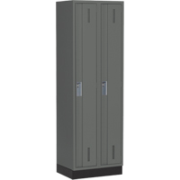 Perfix Inc. 1-121872-2-003-9364 Concorde Heavy-Duty Lockers, Bank of 2, 24" x 18" x 76", Steel, Charcoal, Welded (Assembled)