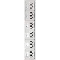 Anthony Steel Mfg. CL-L-1-121872-PERF_A124 Clean Line Lockerettes, 6 -tier, 18" x 72" x 12", Steel